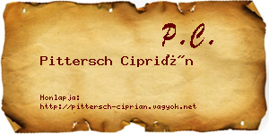 Pittersch Ciprián névjegykártya